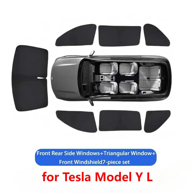 For Tesla Model Y L YL 2026 Side Window Privacy Sunshade Front Rear Windshield Sunshade Visor Outdoor Glass Roof Blind Shading