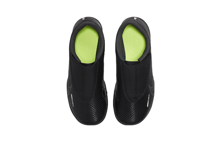 Nike Mercurial Vapor 15 Club TF Grassland Hook and Loop Abrasion Resistant Low Top Soccer Shoes Black Kids' DJ5966-001