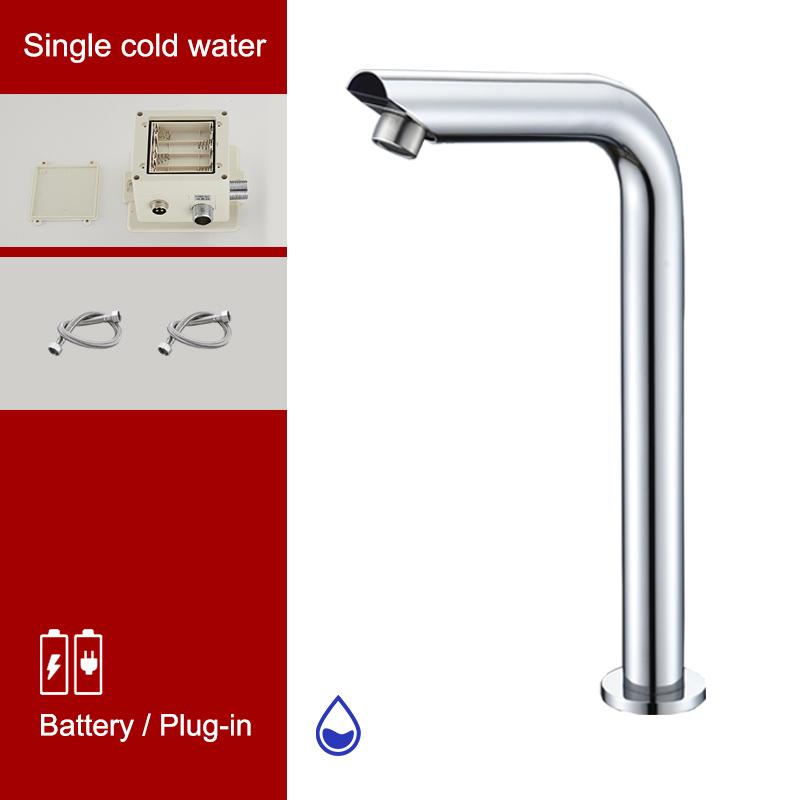 ELLEN Sensor-Waschtischarmatur Chrom Aufsatzarmatur Automatisch aufblasbarer Wasser-Mischhahn Hohe Spültischarmaturen ELS8870