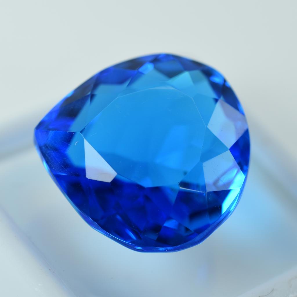 18.70 Ct Lab-Created Pear Ocean Blue Aquamarine Loose Gemstone A++