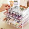 Clear Desk Organizers and Acssories, Stackable Makeup Storage Box Plastic Drawer Organizer for Home Offi Supplies Art Craf