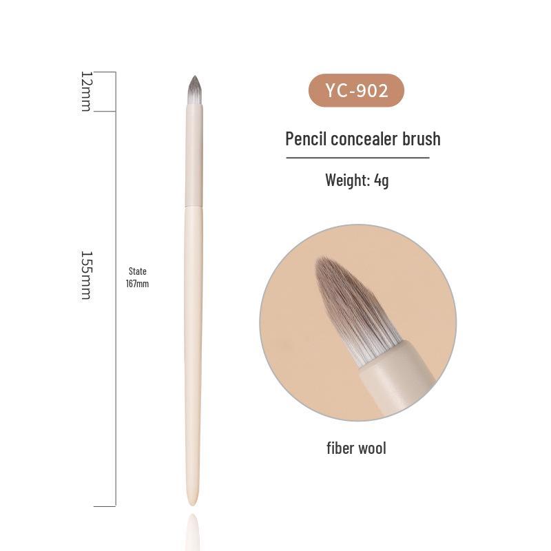 Hundred-Year Goat Cloud Porcelain Concealer & Eyeshadow Brush - Precision Detail, Soft Bristles, Portable.