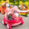 Childrens Puzzle Toy Transparent Gear Cartoon Bear Push Car For Parent Child Interaction