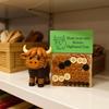 3D Animals Button Decor Handmade Button Highland Cow Decoration Kit Festive Atmosphere Props For Garden Patio Porch Indoor