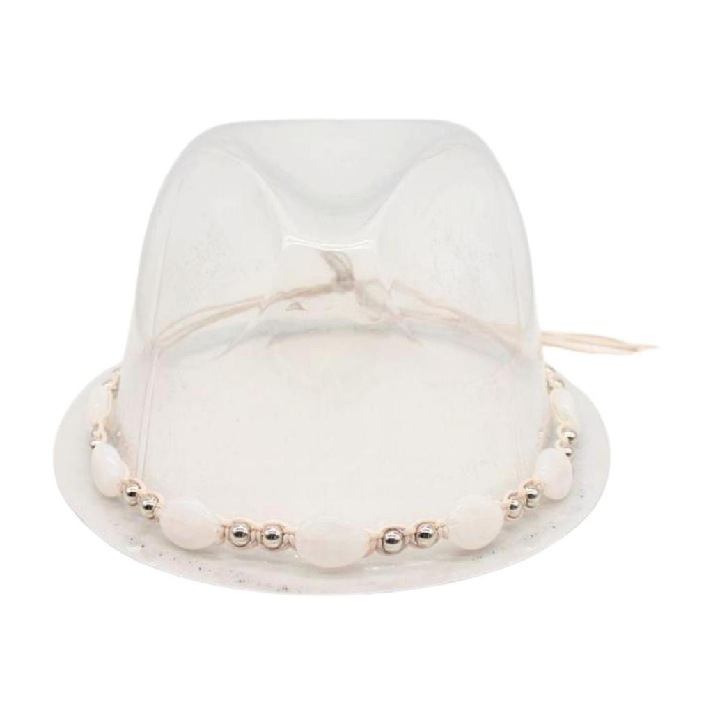 Big Brim Gold Acrylic Chain Felt Hat Solid Color Cashmere Jazz Hat French Top Hat