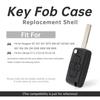 4 Button Flip Key Fob Shell Case Replacement Wear Resistant for 207-407 Citroen C1-C4 with Key Chain Screwdriver Tools