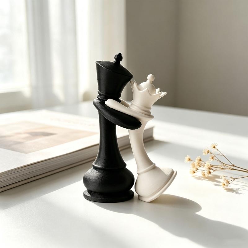 Couple Display Figurine with King and Queen Form for Desk Shelf Entryway Bedroom and Living Room Accent Placement Indoors Daily Use