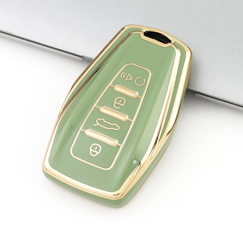 Gold Edge Fashion TPU Auto Shell Holder Bag For Geely Coolray Atlas Boyue NL3 Emgrand X7 EX7 SUV GT GC9 Borui Car Key Cover Case