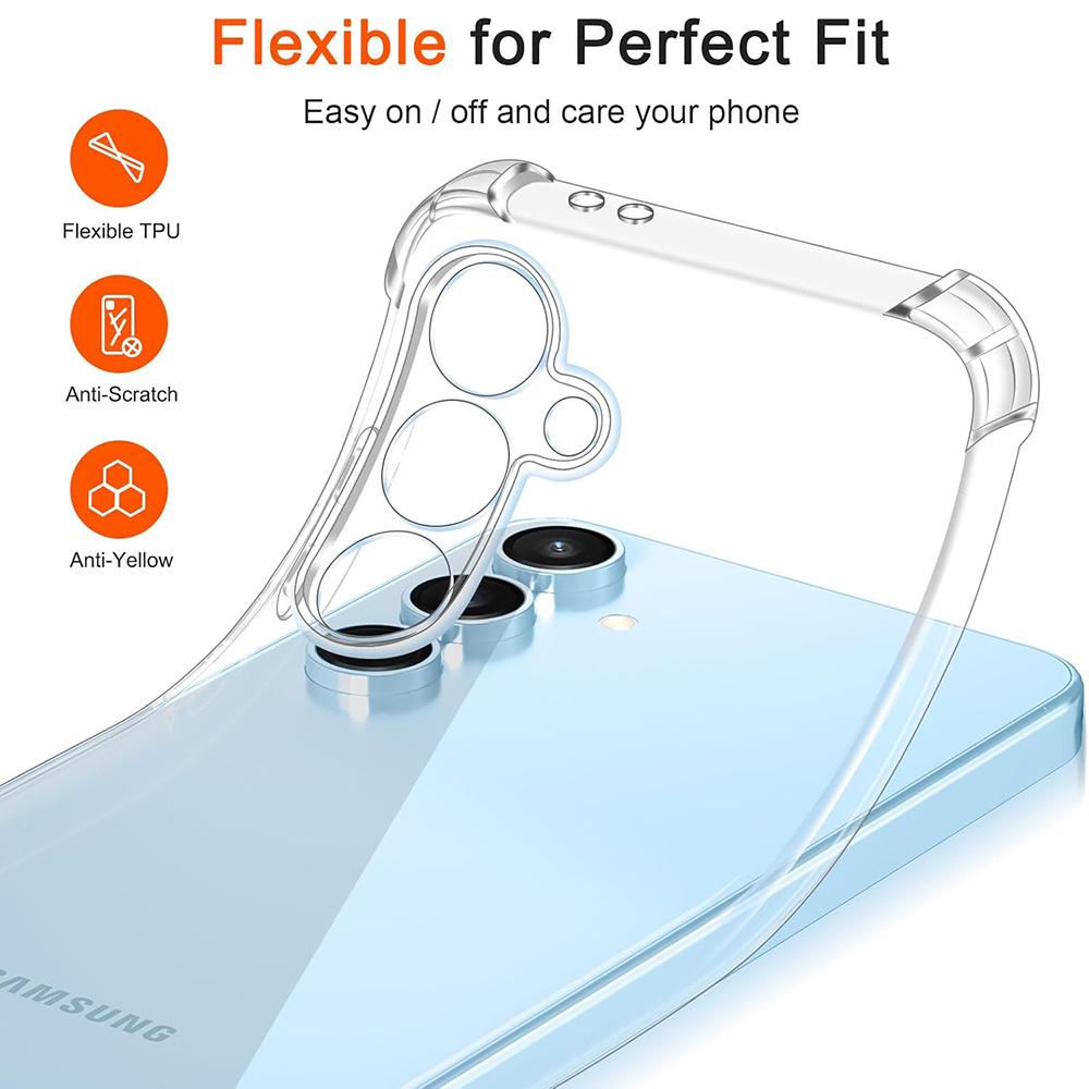 Shockproof Transparent Silicone Soft Case For Samsung Galaxy S25 Edge S24 S23 S21 FE Ultra Plus 5G Ultra Thin Clear Back Cover