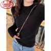 Langsha Women's Slim Fit Crew Neck Base Layer Pullover