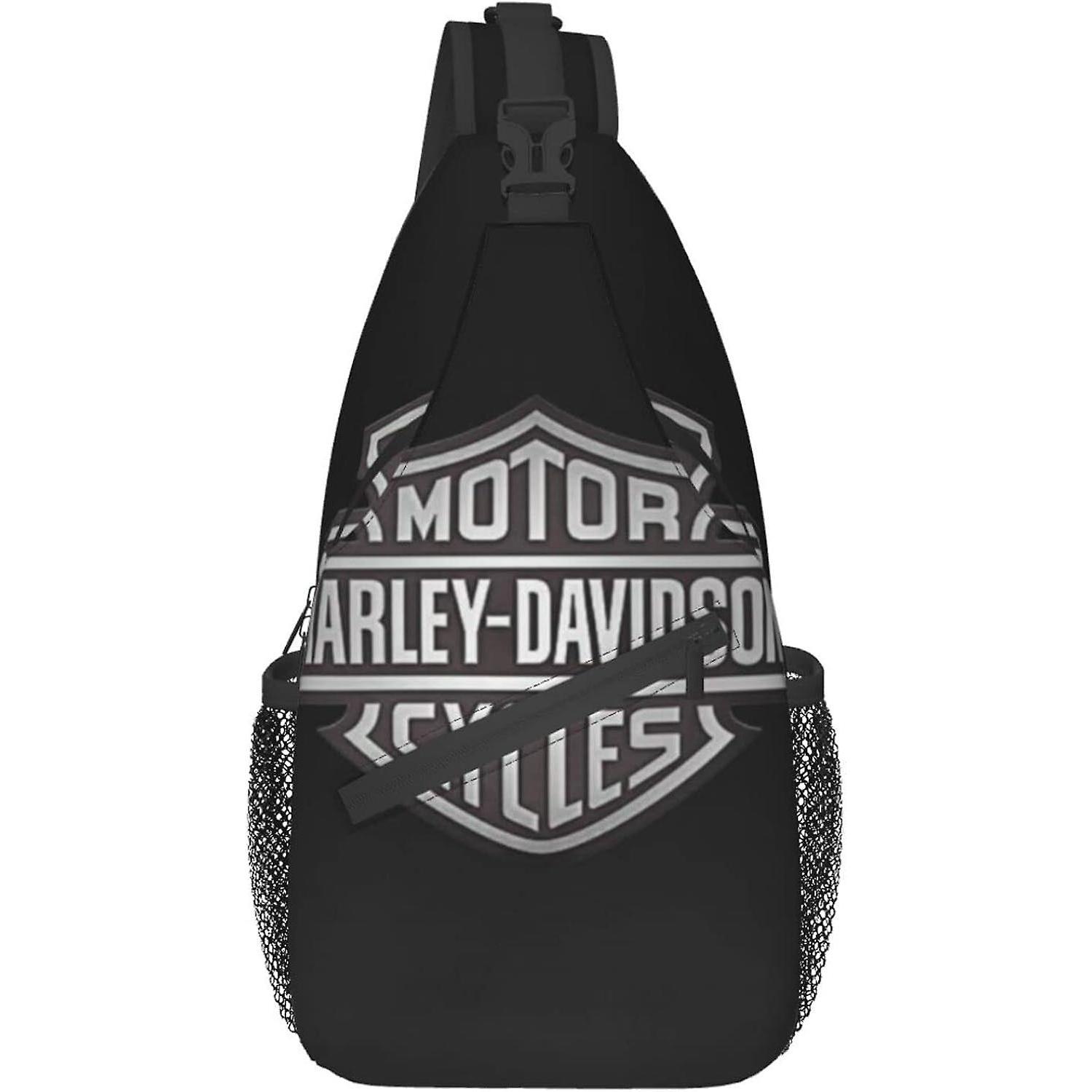 AU1895 Harley Davidson Sling Bags Schulterrucksäcke Brusttasche Umhängetaschen Wasserdicht Leicht Outdoor Rucksack Diebstahlsicher Tagesrucksack