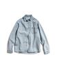 Peullukeu Pocket Logo Denim Shirt Light Blue Fls213