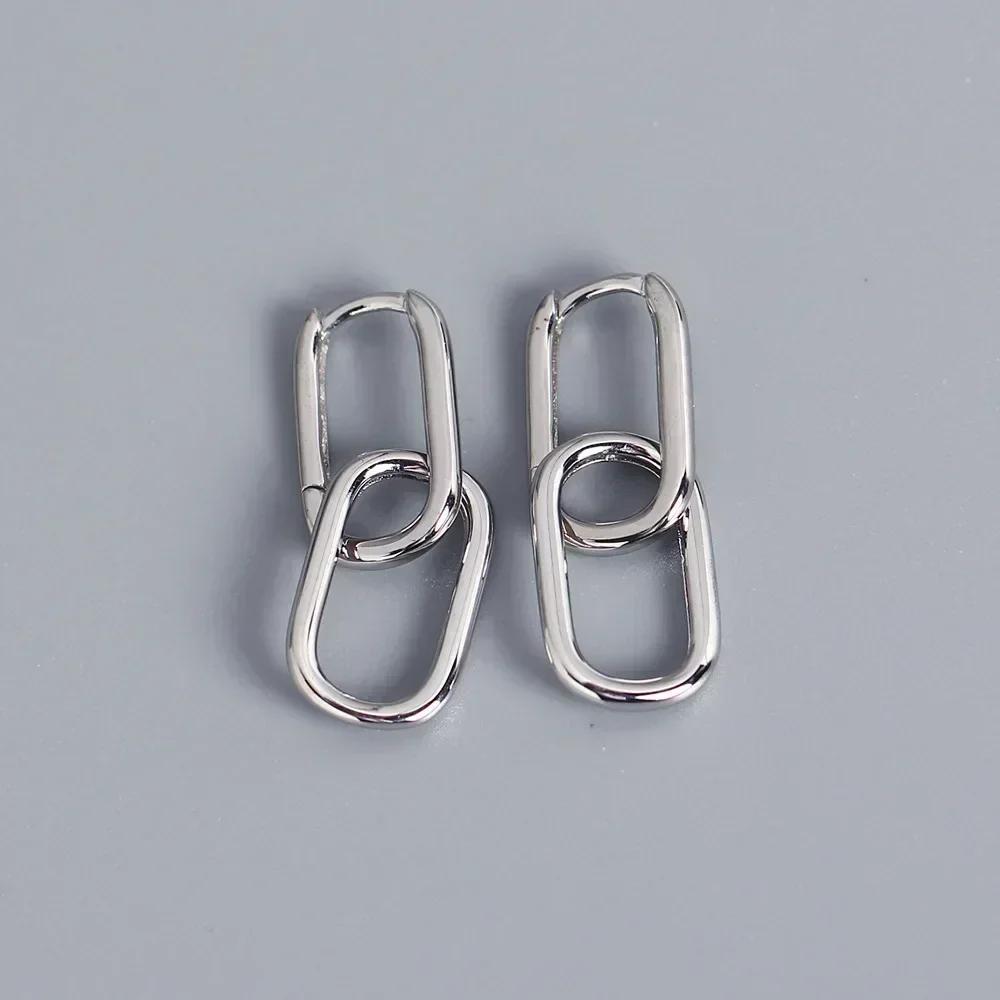 Goldfarbene Hängeohrringe mit glänzendem Zirkon-Dekor Elegantes minimalistisches Doppelschleifen-Design Creolen Schmuck Geschenk für Frauen