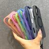 For Magsafe Candy Color Contrast Lanyard Case for iPhone 17 Air 16 15 Pro Max 14 Plus 13 Hand Wrist Strap Matte Soft TPU Cover