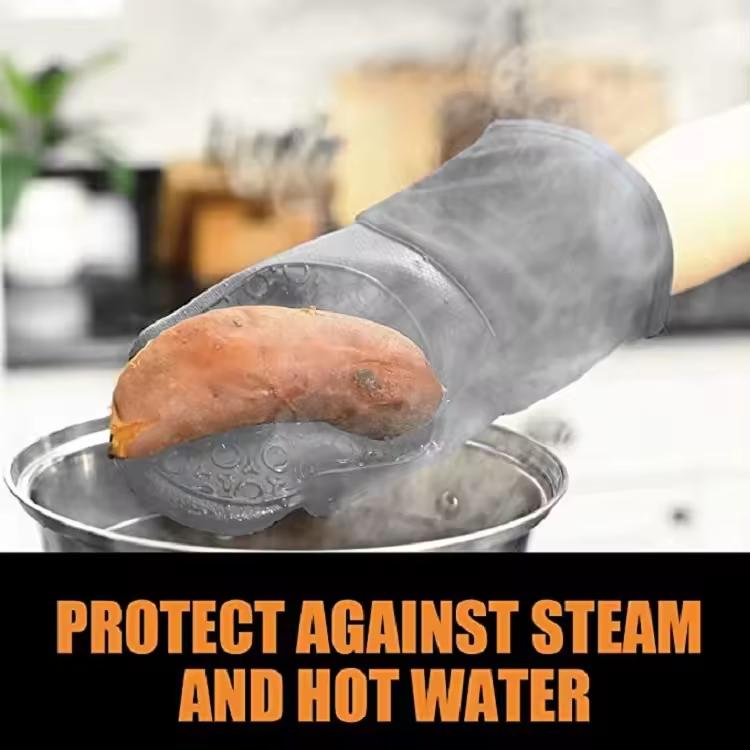 Heat Resistant Silicone Oven Mitts With Hot Pads Potholders Set and Mini Oven Gloves for Kitchen Baking Cooking