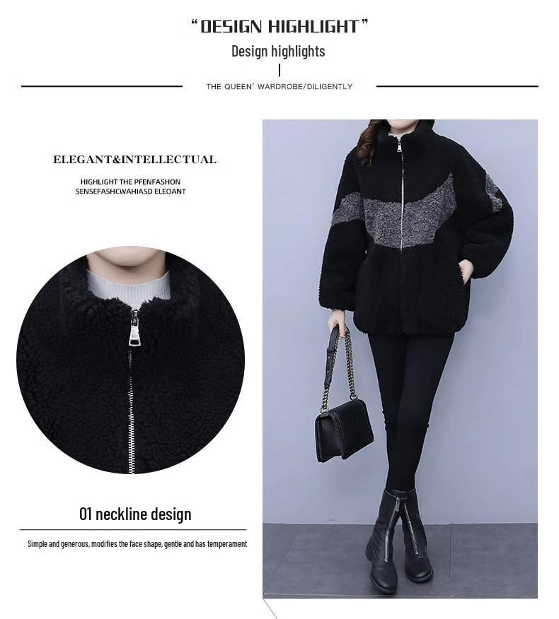 Damen Plus Size doppelseitige Fleecejacke Herbst/Winter 2025