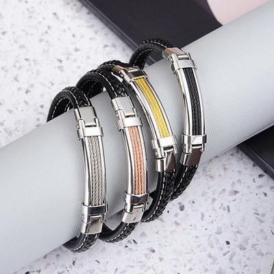 Men’s Luxury Stainless Steel & Microfiber Braided Bracelet