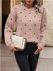 European & American Women's Polka Dot Round Neck Long Sleeve Sweater
