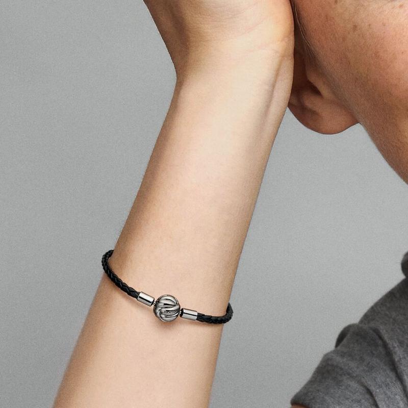 Pandora MOMENTS concentric knot braided elegant bracelet for women 542421C01