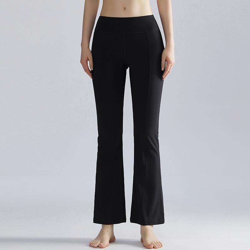 High-Waisted Micro-Flare Nude Yoga Pants: Butt Lifting, Skin-Friendly, High Elasticity, Slimming Sportswear for Women.