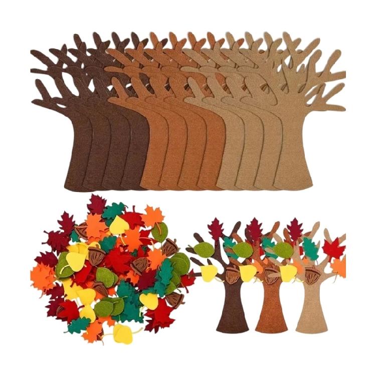 

Handmade Felt Christmas Tree Craft Set Educational Holiday Decoration Kits Nonwoven Fabric Wall Hanging For Kids Autumn Activities 1