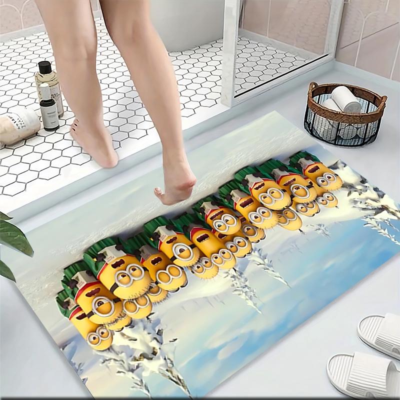 1Pc Christmas Minion Celebration Carpet Rug Soft Washable Antislip Home Living Room Sofa Mats Personalized Christmas Rug