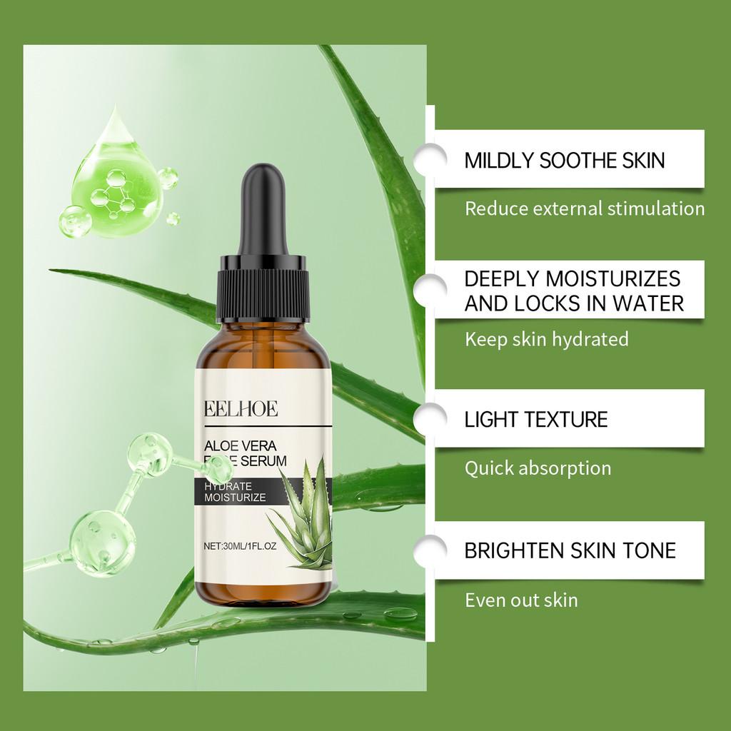 Eelhoe Aloe Vera Skincare Essence Hydrating Brightening Moisturizing Facial Serum 30ml