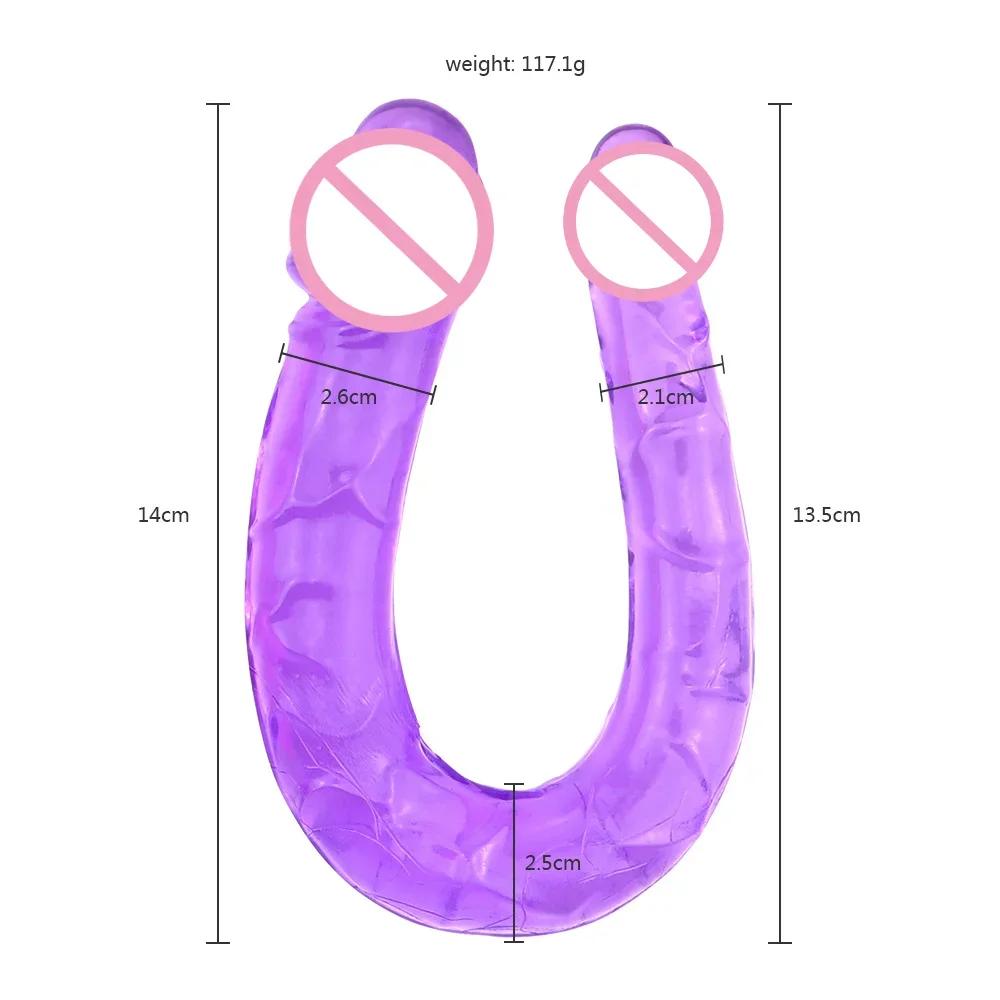 Double Head Realistic Dildo Long Anal Play for Women Men Couple Ended Dildo Flexible Big Penis Adult Sex Toy for Lesbian