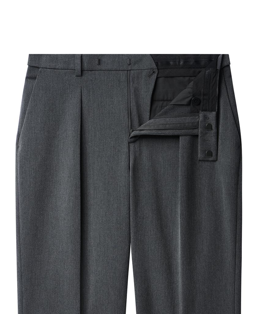 Musinsa Standard Reverse One-Pleat Wide Hidden Banding Slacks [Medium Gray]