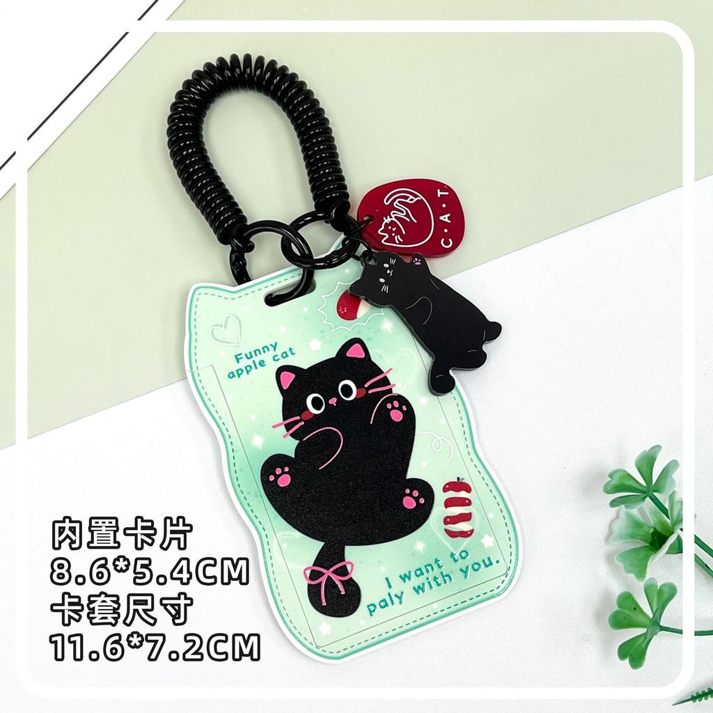 Creative Cat Ear Wave Card Cover Student Campus Cards Case Employee Id Card Holder Sliding Cover ABS ID Holder Bus Card Holder