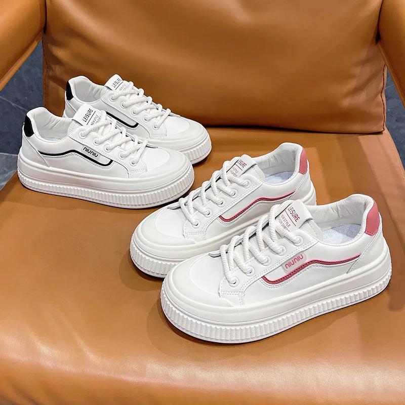 Fashion White Casual Board Shoes for Women Spring Autumn New Designer Lace Women's Vulcanize Shoes Fashion Students Sports Shoe Ladies