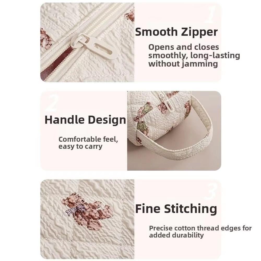 Soft Hair Dryer Storage Bag Quilting Cotton Large Capacity Curling Iron Carrying Case With Handle Dustproof Cosmetic Bag