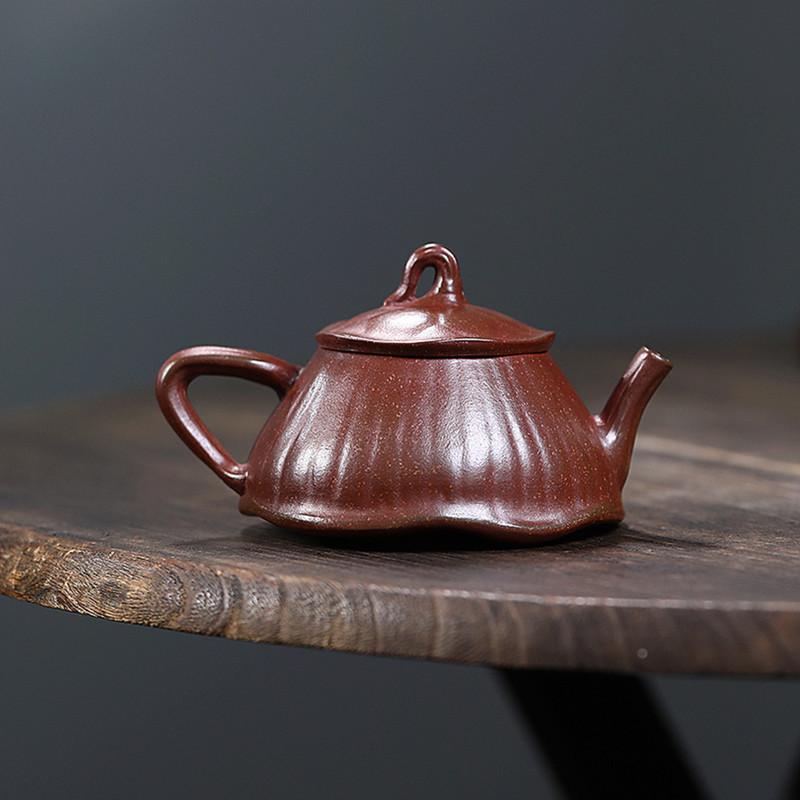 140ml Yixing Handmade Purple Clay Teapot Lotus Shape Zisha Tea Pot Beauty Tea Infuser Kettle Chinese Tea Set Accessories Teaware