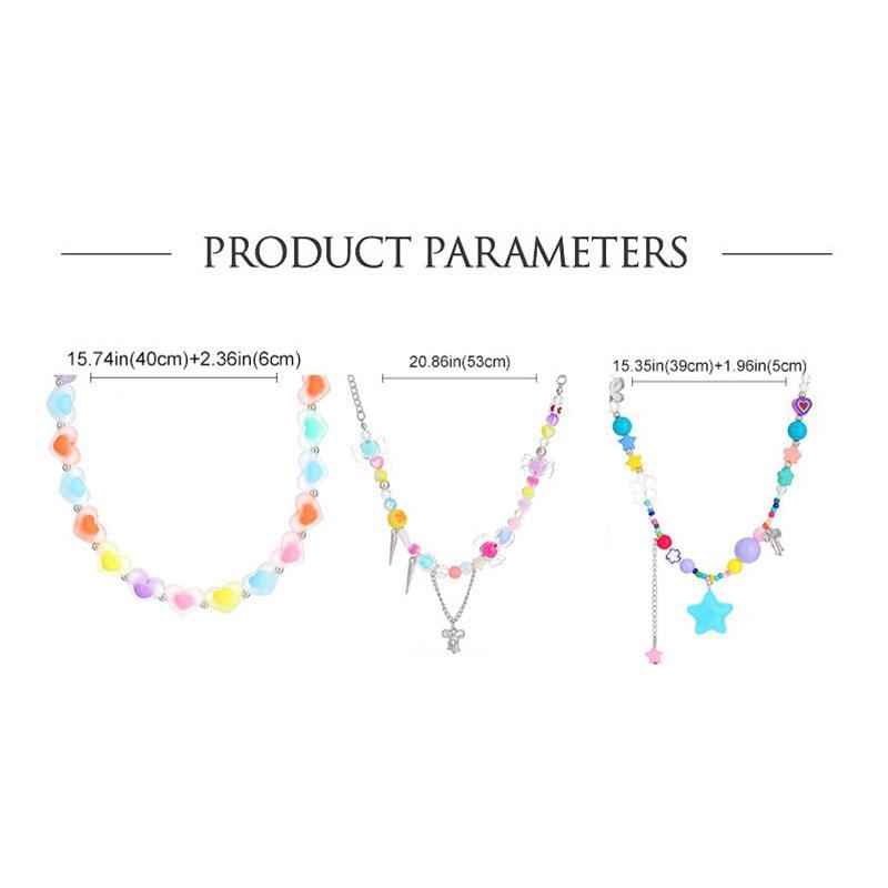 Candy Colorful Beaded Star Tassel Necklace
