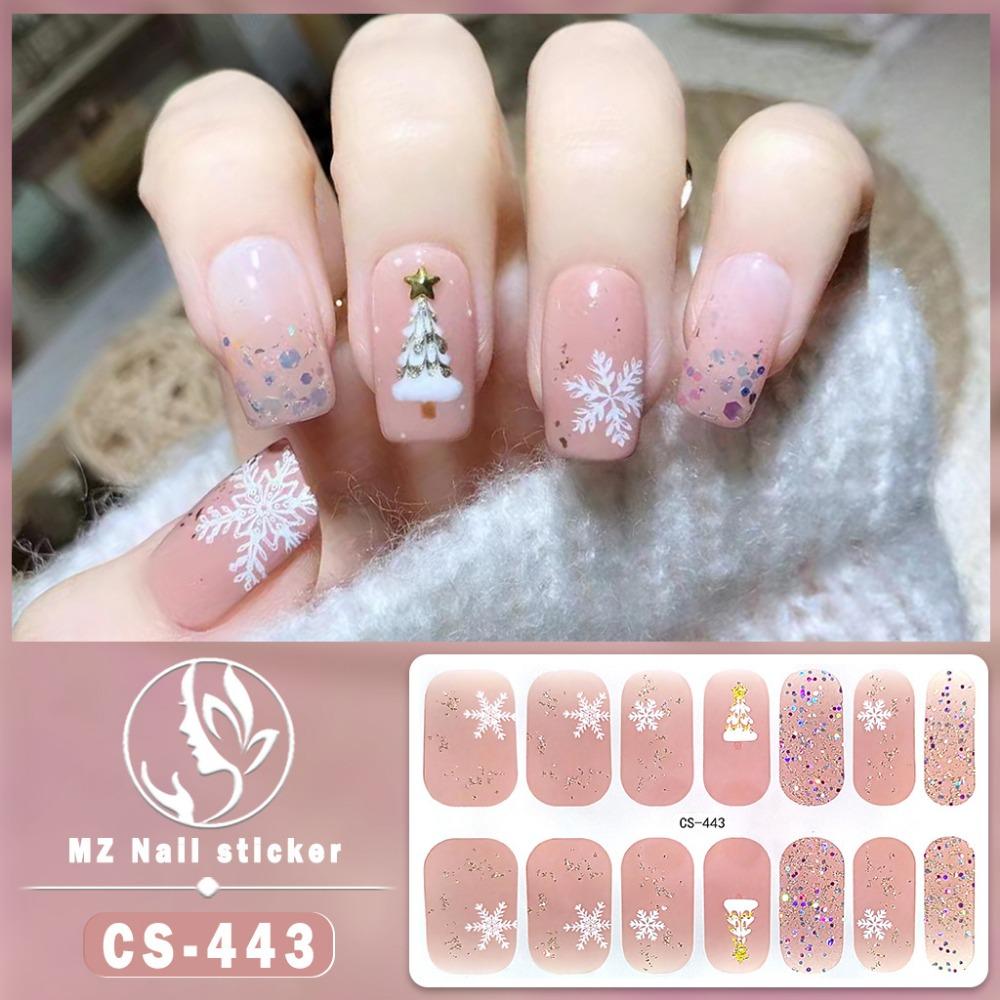 Christmas Waterproof No-bake Gel Nail Polish Film Full Sticker European and American Style Nail Film Sticker Nail Film Sticker