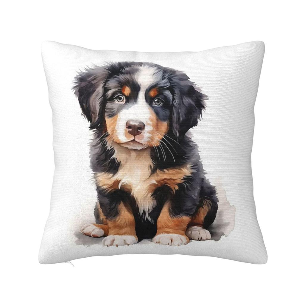 Bernese Mountain Dog Animal Square Pillowcase Pillow Cover Polyester Cushion Decor Comfort Throw Pillow for Home Car