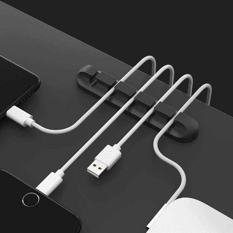 Feel Free To Stick Multi-function Desktop Cable Organizer USB Fixed Cable Storage Hub Cable Tie Card Slot Clip Buckle Network Cable Finishing Artifact