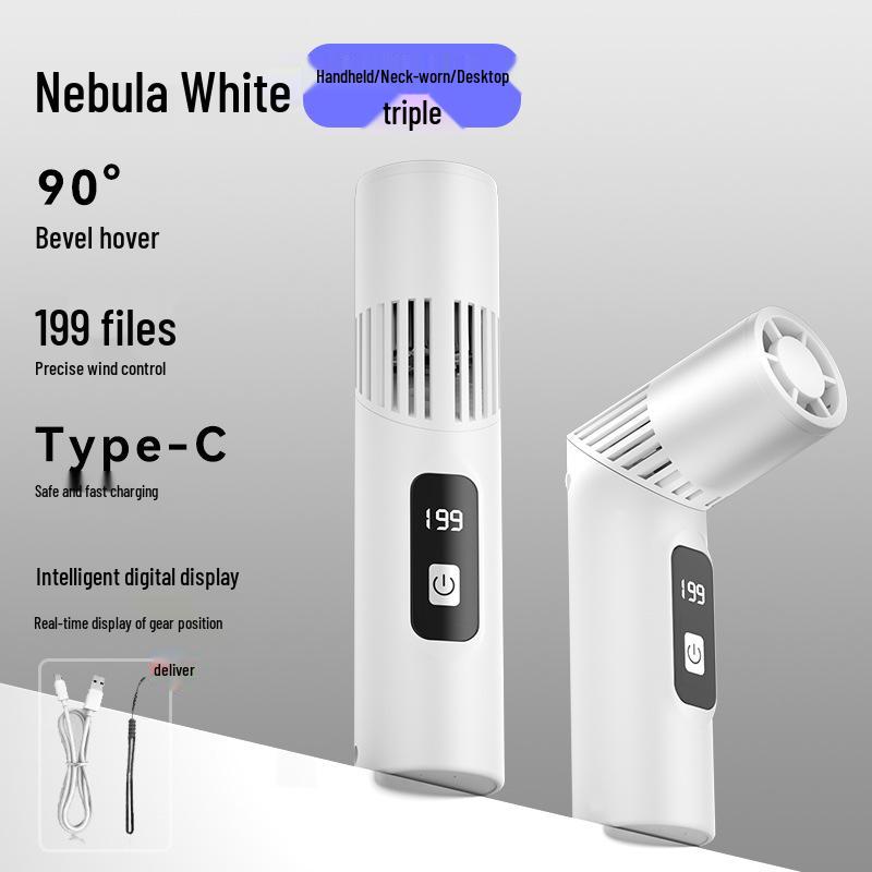 Portable Mini Lipstick Handheld Fan: Cross-Border, High-Speed, Folding, Rotating Fan for Outdoor Travel