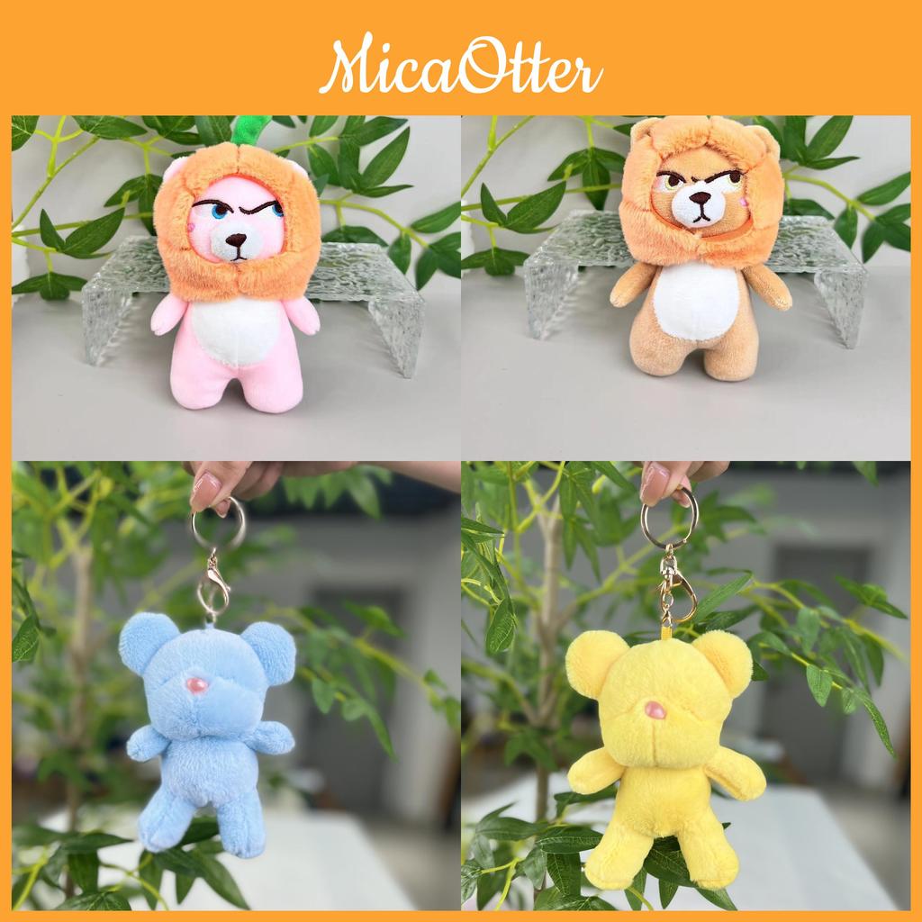Adorable Plush Toy Cute Cartoon Bear Keychain With Soft Short Plush Fabric