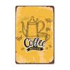 Targa Vintage Caffè Fresco Metallo Latta Segno Retro Bevanda Caffè Poster Adesivi da Parete per Caffetteria Negozio Ristorante Decorazione Casa Stanza