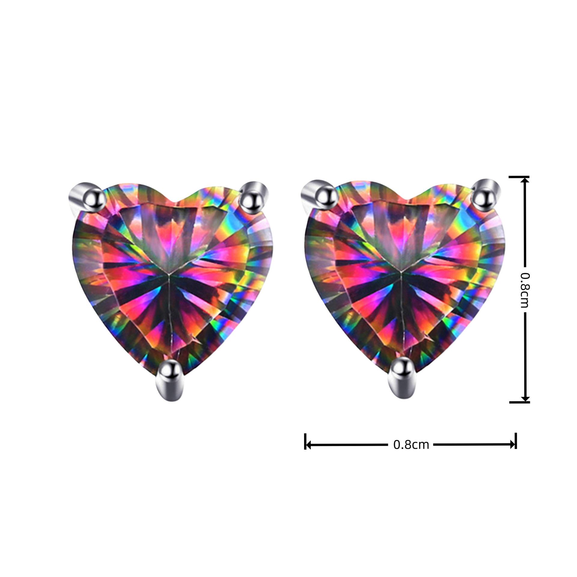 

Красочные серьги-сердечки «Радуга» - серебро 925 пробы, популярные украшения
