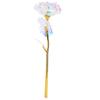 Transparent Rose Flower with LoveShaped Display Stand Craft Collection Purple Packing Box