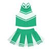 Kids Cheerleading Outfit 2Pcs Girls Dance Cheerleading Stage Performance Costumes Sleeveless Tops with Skirt