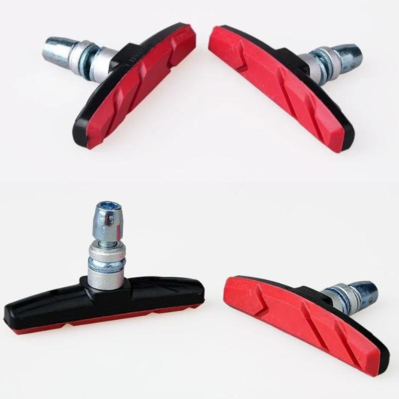 2 Pairs Durable Cycling Accessories Road Bicycle Silent Brake Pads Cycling V Brake Holder Pads Shoes Rubber Blocks