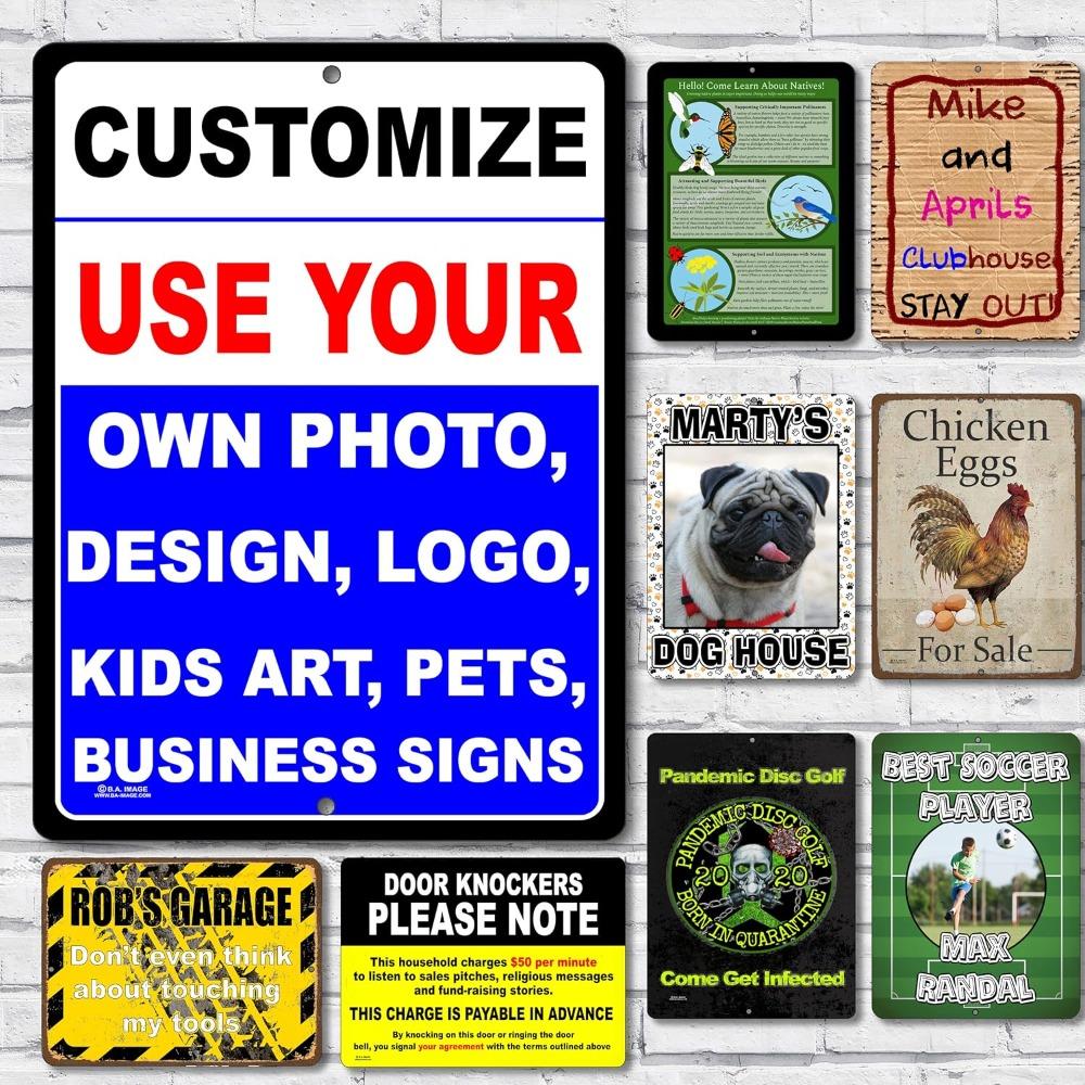 Custom Aluminum Metal Sign Personalized Photo Wall Art for Home Office Man Cave Gift 20x30cm