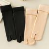 Winter Thicken Plush Warm Two Finger Socks For Women Black Nude Solid Color Snow Socks Middle Tube Split Toe Socks Sleeping Sock