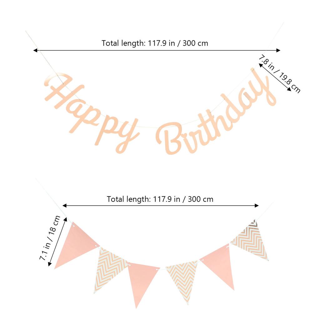 1Set Premium Paper Plastic Happy Birthday Banner Hanging Party Decoration for Photo Backdrop Room Decor Birthday Party Supplies