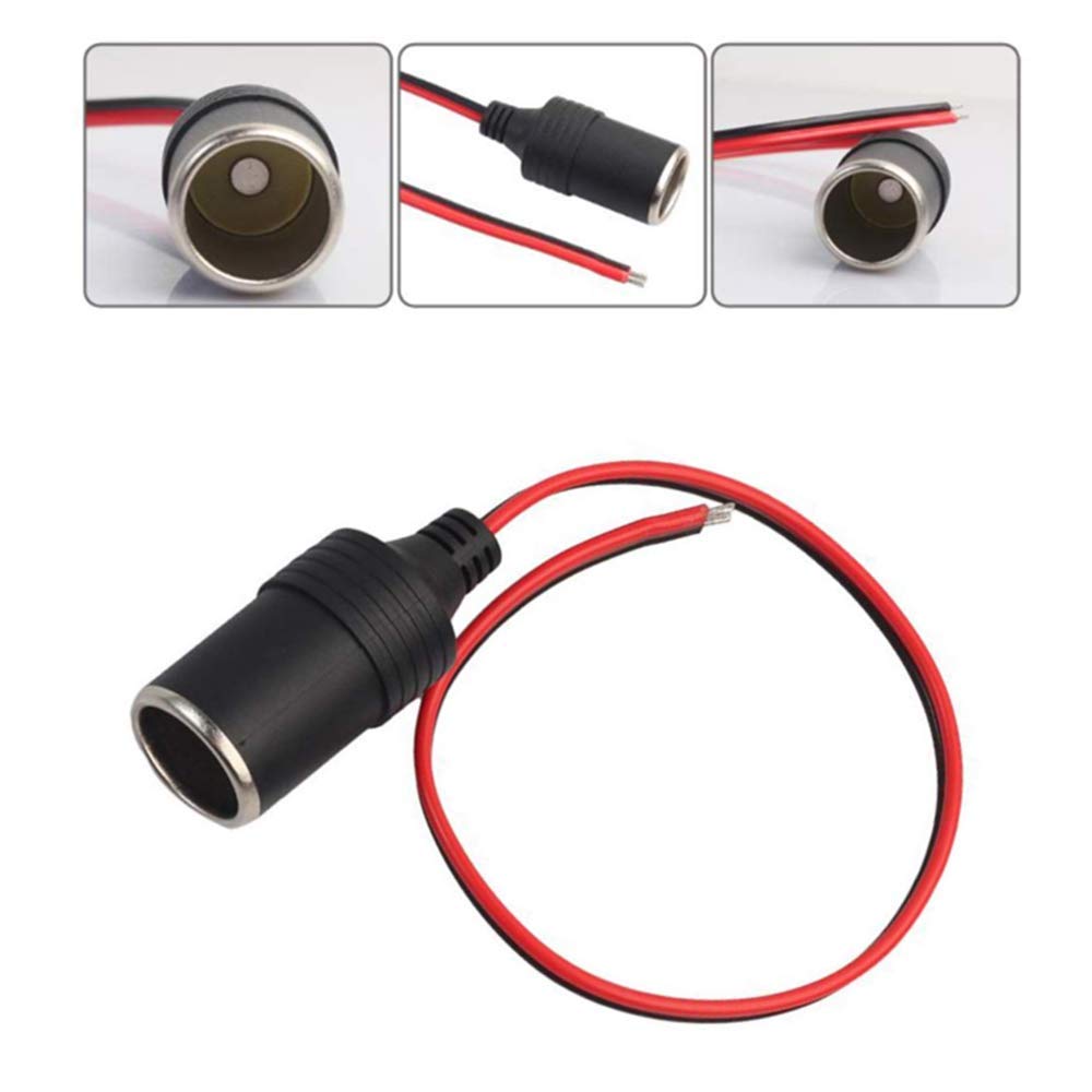 YFFSFDC Car Charger, Power Plug Terminal, Cigarette Lighter Female Socket Cable, /24V, Pack of 4