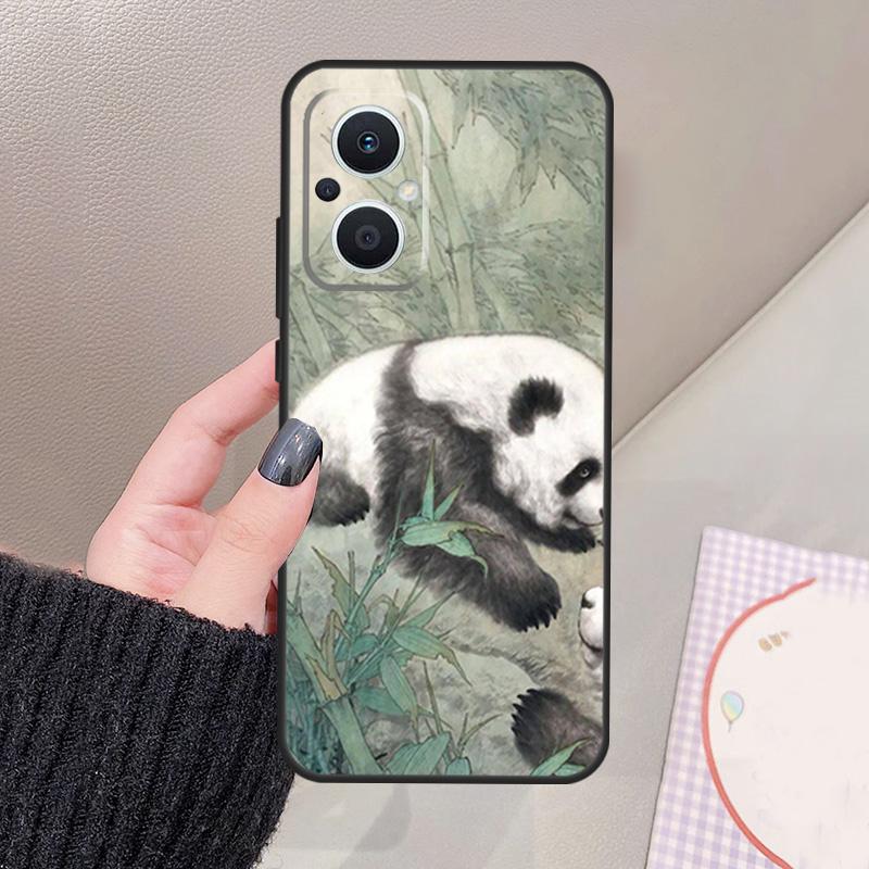 Chinese Bear Panda Funda For OPPO Reno 13 11 12 14 Pro 13F 14F 12F 11F 7 8 Lite OPPO Find X5 X6 X8 X9 Pro Case