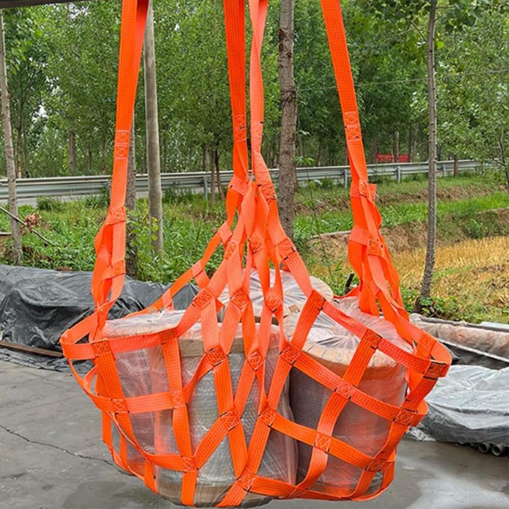 Cargo Lifting Net Sling Hoisting Net Resistance for Heavy Objects Construction Moving Towing Hoisting Work Load Capacity 661Lbs